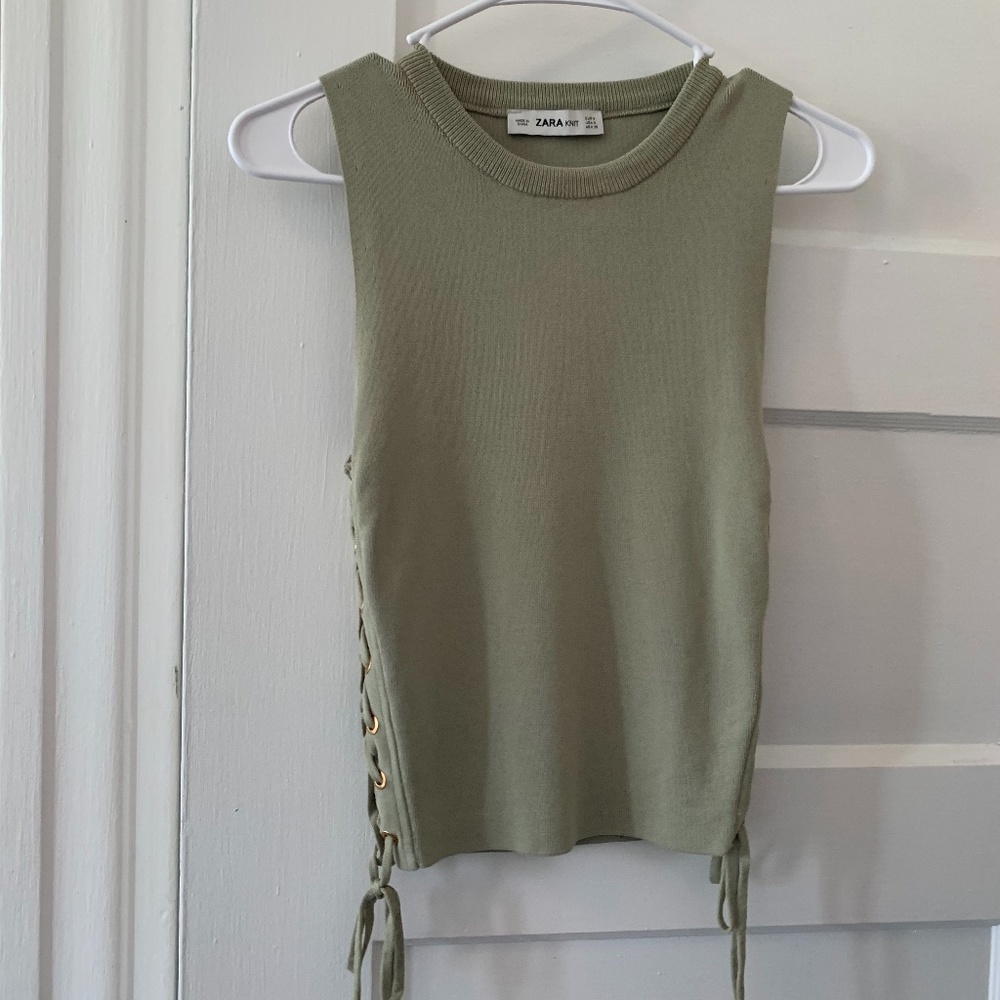 Zara Knit side lace-up top